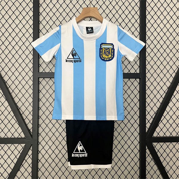 Camiseta Argentina Replica Primera Ropa Retro Niño 1986